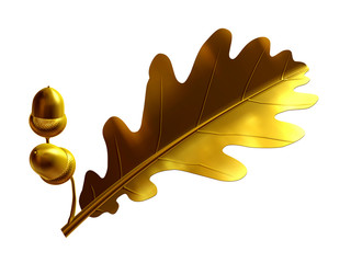 goldenes Eichenlaub mit Eicheln