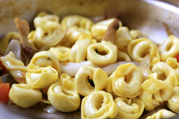Tortellini in a pan