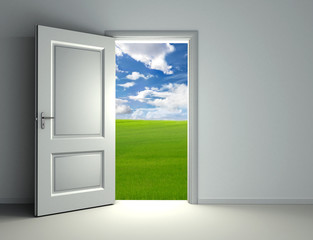 white open door