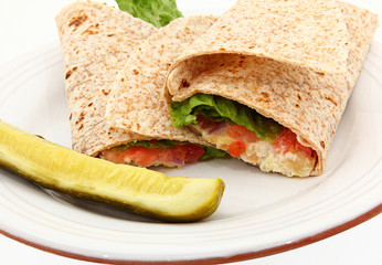 Chicken Salad Wrap On Plate