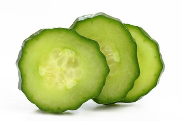 Slices Of Cucumber isolated on white