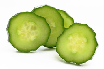 Slices Of Cucumber isolated on white