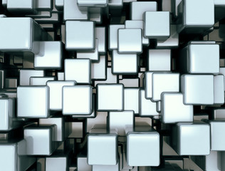 Abstract blue cubes background