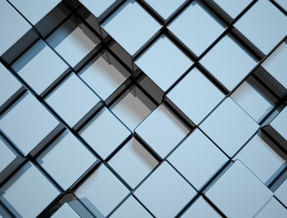 Abstract blue cubes background