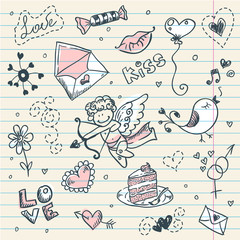 Doodle Valentine's day scrapbook page