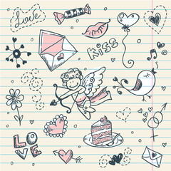 Doodle Valentine's day scrapbook page © Yuzach