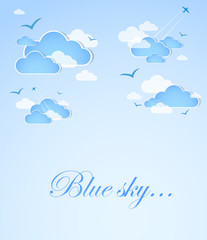 Fond de beau temps. Ciel bleu avec des nuages