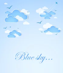 Wall murals Sky Good weather background. Blue sky with clouds