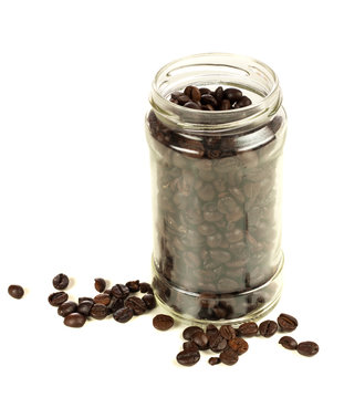 Coffee beans in jar