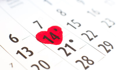 coeur de saint Valentin sur 14 février