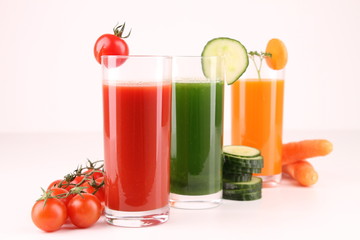 vegetables juice on white