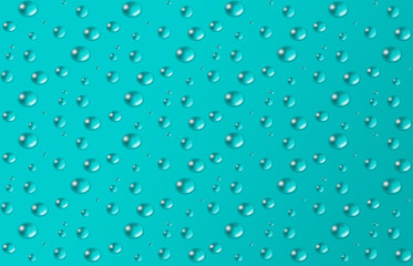 Water drops on a blue background