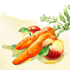 watercolor painting on white background