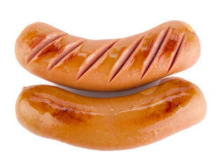 Two grilled sausages