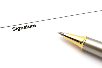 Pen and signature paper