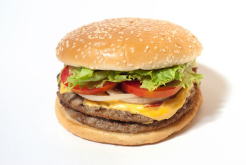 Hamburger on white background