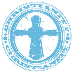 Christian cross a stamp