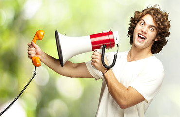 man with megaphone