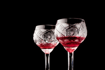 two glasses of red wine