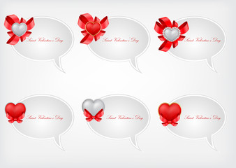 vector set of Saint Valentine's speech bubbles