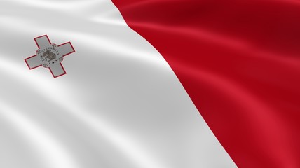 Maltese flag in the wind - obrazy, fototapety, plakaty