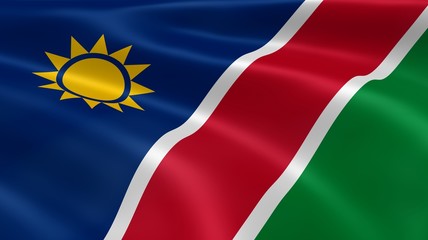 Namibian flag in the wind