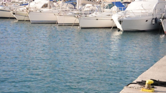 Segel und Motorboote im Hafen