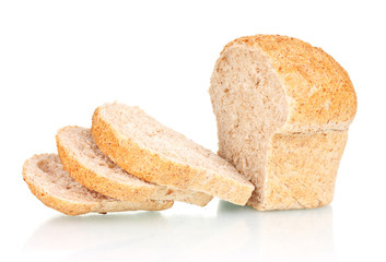 tasty sliced ​​white bread isolated on white