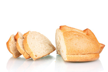 tasty sliced ​​white bread isolated on white