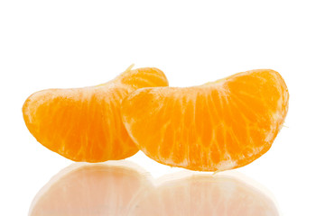Ripe orange tangerine clove isolated on white