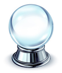Crystal Ball With Metal Base