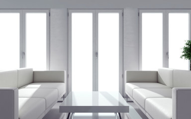 Interno con divani e finestre