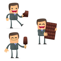 set of funny cartoon businessman