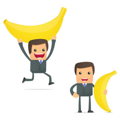 set of funny cartoon businessman