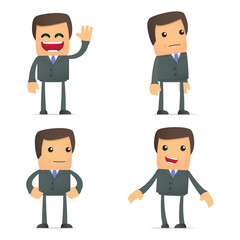 set of funny cartoon businessman