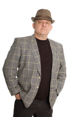 Self confident man aged.