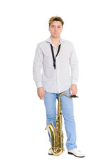 Young musician with saxophone
