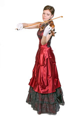 young woman plays the viola