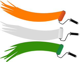 A vector illustration of three rolar having Indian National Flag