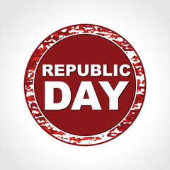 A vector illustration of rubber stamp having Republic Day text