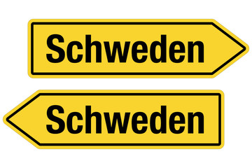 2 Pfeilsticker gelb SCHWEDEN
