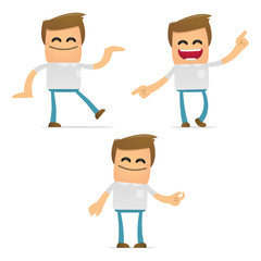 set of funny cartoon casual man