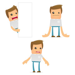 set of funny cartoon casual man