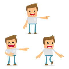 set of funny cartoon casual man