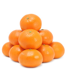 Pile of Tangerines Isolated on White Background
