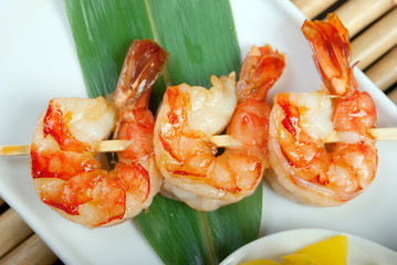 Japanese skewered  royal prawn