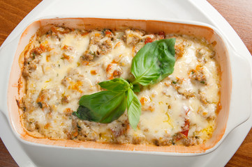 Lasagna with beef .Italian cuisine