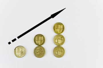 Rising pound coins