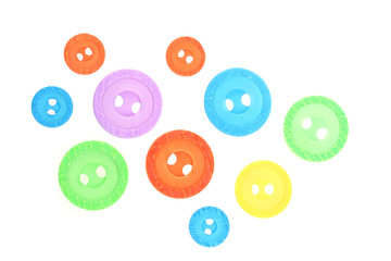 bright sewing buttons isolated on white