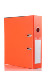 Office orange folder isolated on white